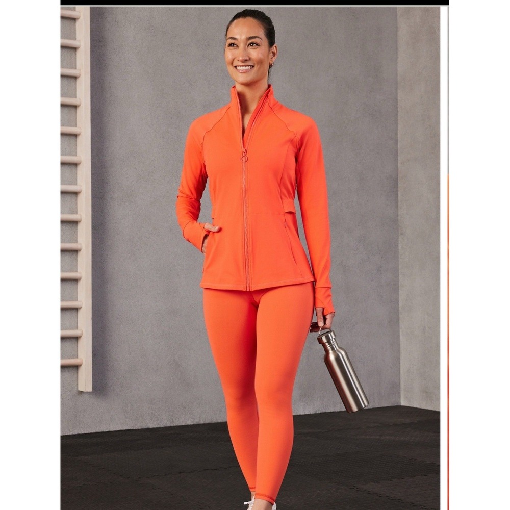 Fabletics Trinity Performance Jacket Orange Small - image 1
